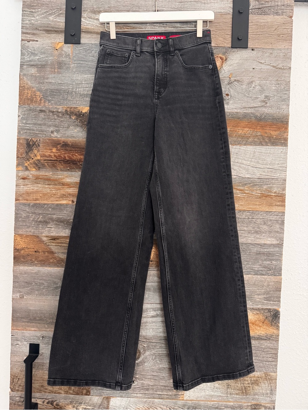 SPANX SPANXShape 360 Stretch High-Rise Wide Leg Denim Jeans in Niagara Wash
